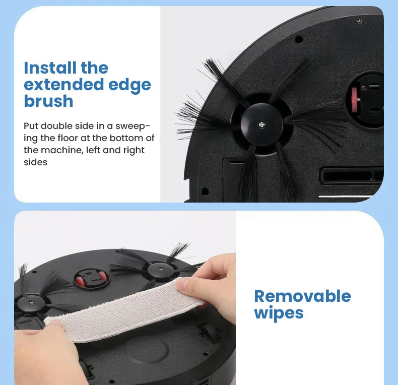Robot Aspirador Inteligente Inalámbrico 5 en 1, Fregado, Humidificador, Súper Silencioso