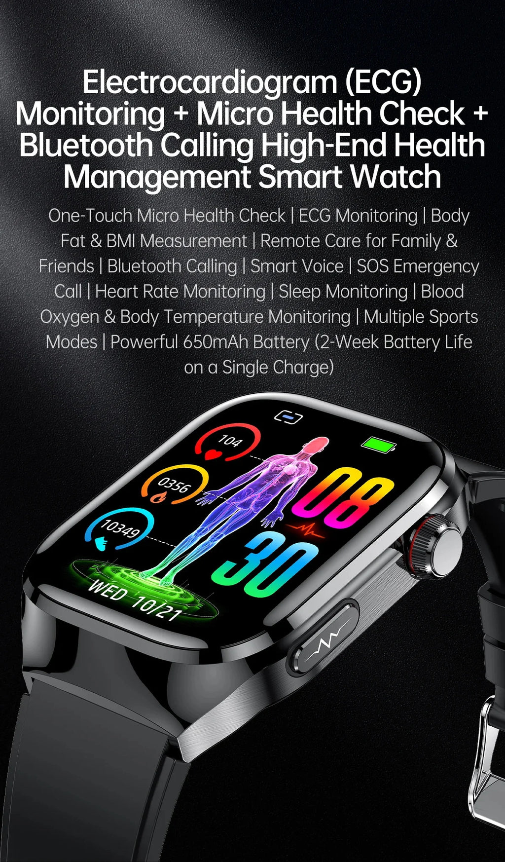 Reloj Inteligente Enfermería ECG+PPG Presión