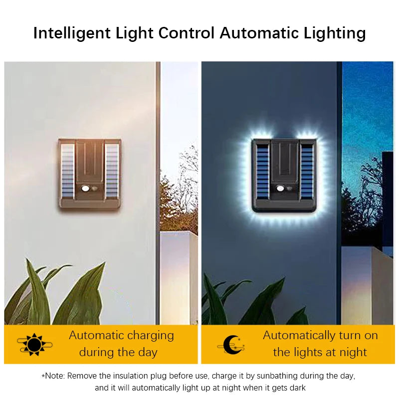 Lámpara Solar de Jardín LED con Sensor de Movimiento