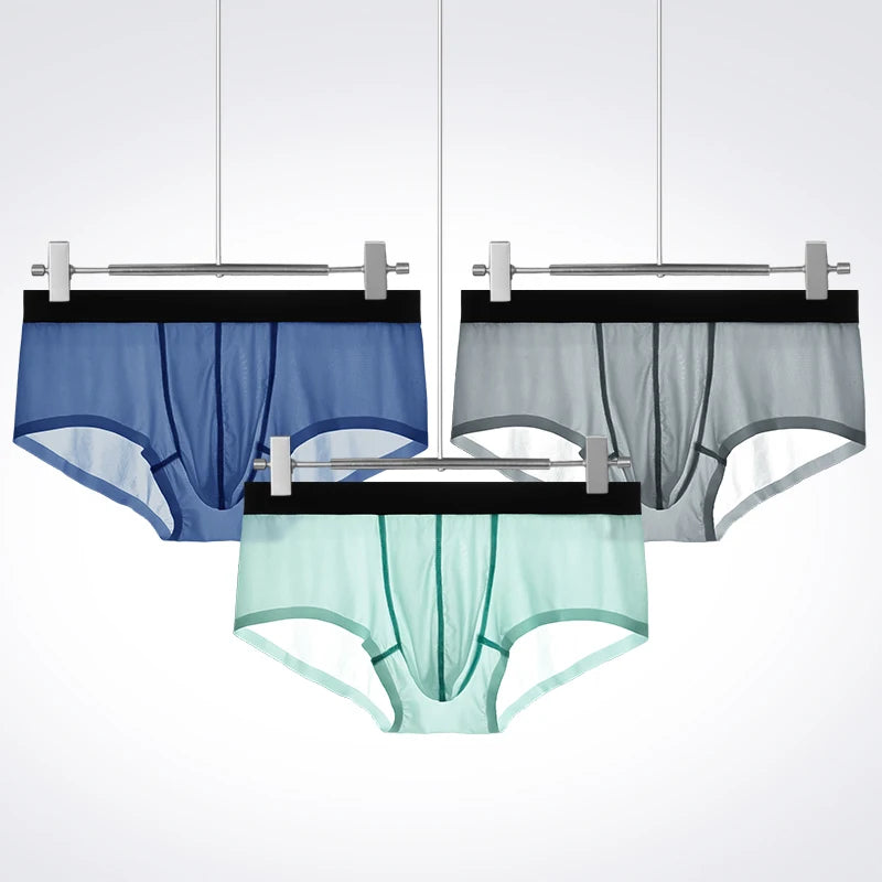 Ropa interior con separación de cordón espermático para hombre, bolsa para escroto de venas, calzoncillos de cuatro esquinas, boxers sexys curvos