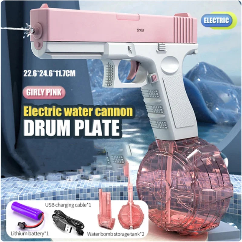Pistola de agua eléctrica, juguetes de pulverización de agua, ráfagas, alta presión, carga fuerte, energía, agua, pistolas de juguete automáticas para niños