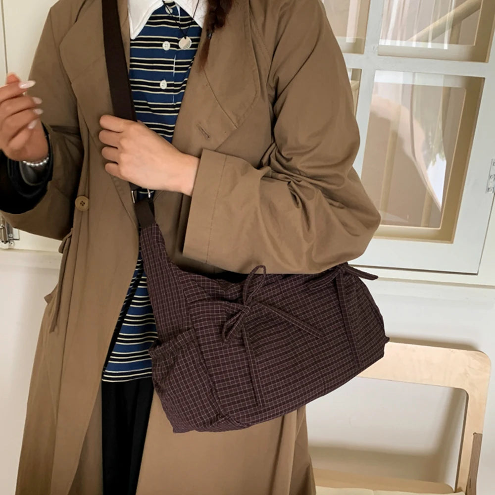 Bolso de Hombro Retro Coreano Unisex de Gran Capacidad