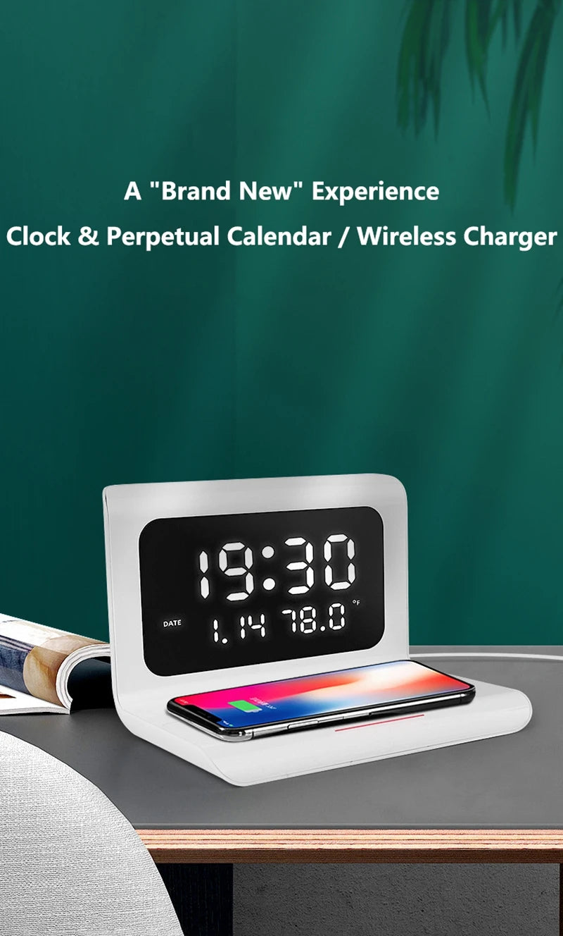 Reloj Despertador Lenovo 3 en 1 con Cargador Inalámbrico