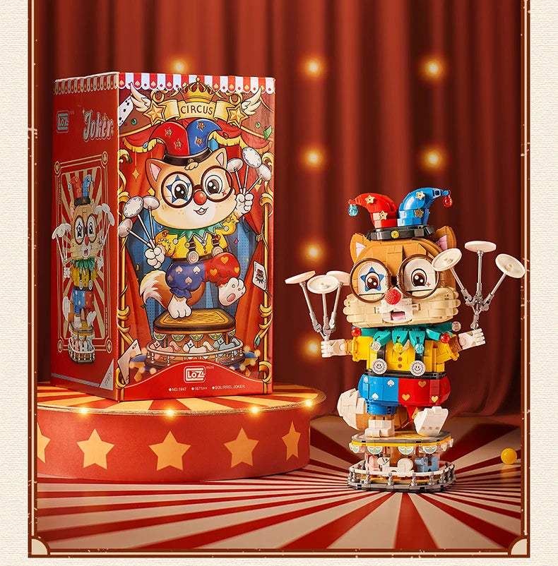 LOZ-1947 juguete de moda nacional payaso ardilla modelo de mesa decoración para adultos y niños modelo de bloques de construcción juguete regalo de Año Nuevo