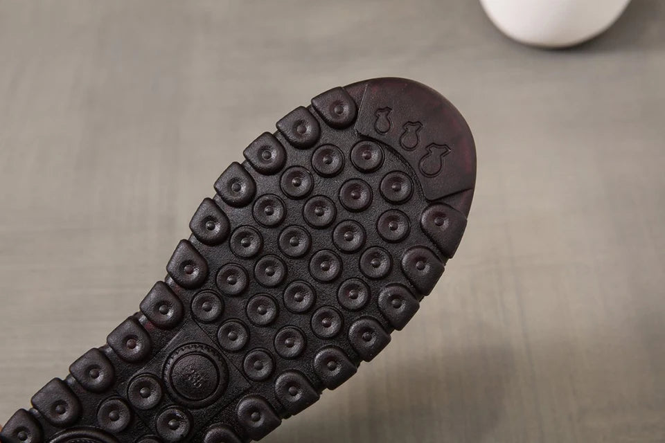 Zapatillas de deporte para Mujer, mocasines con cordones de cuero, planos, informales, cómodos, para mamá, para Mujer