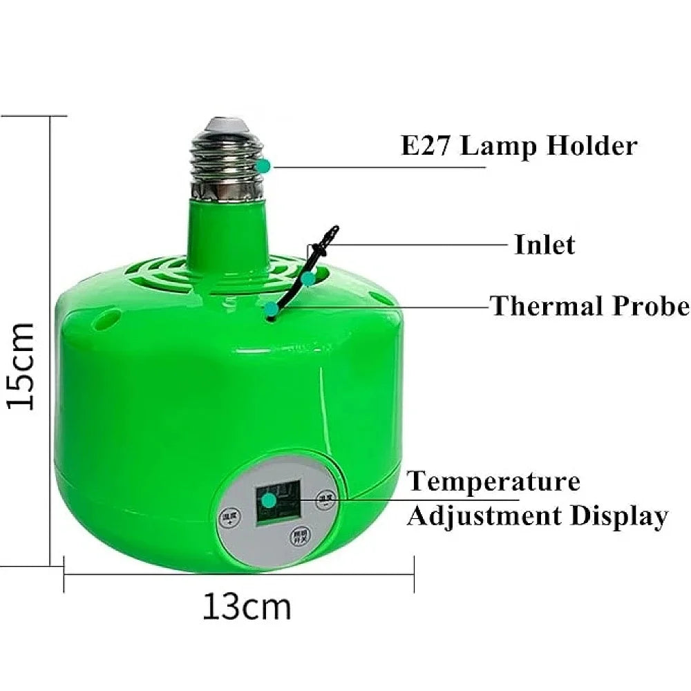 Lámpara Calefactora 220V con Control de Temperatura para Mascotas