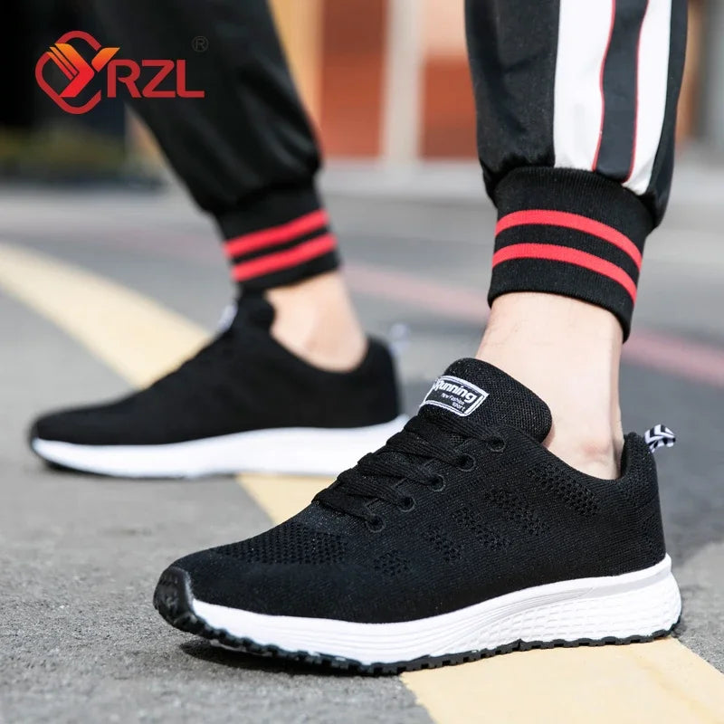 YRZL Zapatillas de deporte para hombre, zapatillas de deporte transpirables de malla cómodas y ligeras a la moda, zapatos deportivos para parejas, zapatos de tenis al aire libre para hombres