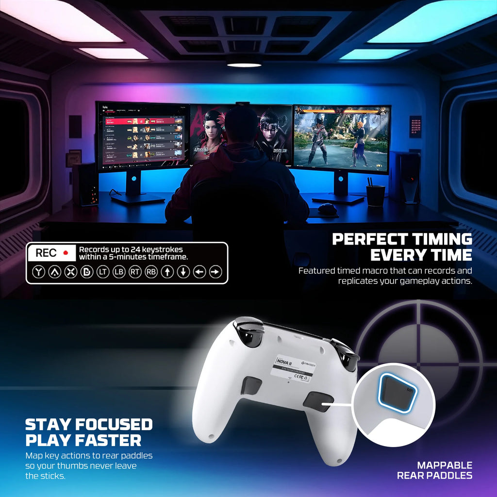 FANTECH NOVA II WGP16 Gamepad inalámbrico Sensor giroscópico Joystick Hall y disparador de efectos para PS4 NS2 controlador con cable Gamer