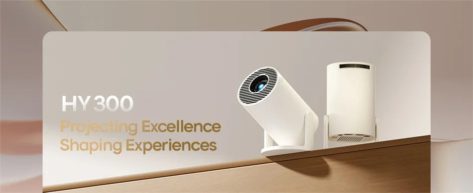 Mini Proyector XFY HY300 con WIFI 5G y Bluetooth, Compatible con 4K 1080P, Proyector Portátil 180 °   Proyector Keystone Automático Giratorio
