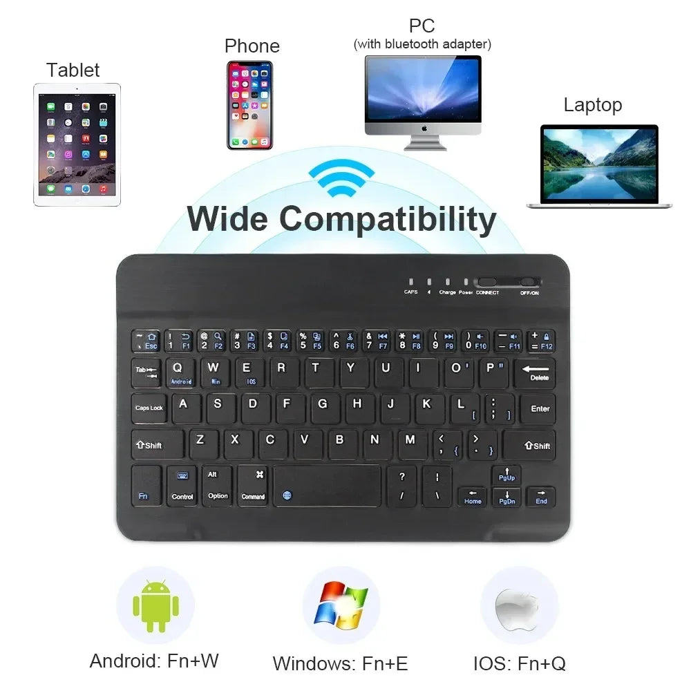 Teclado Bluetooth para iPad de 10.ª Generación, iPad Pro 13, 12, 11, 10, 9, 8, 7 Pulgadas, iPad Air 13, iPad de 11.ª Generación, iPad Mini, Tablets Samsung y Xiaomi