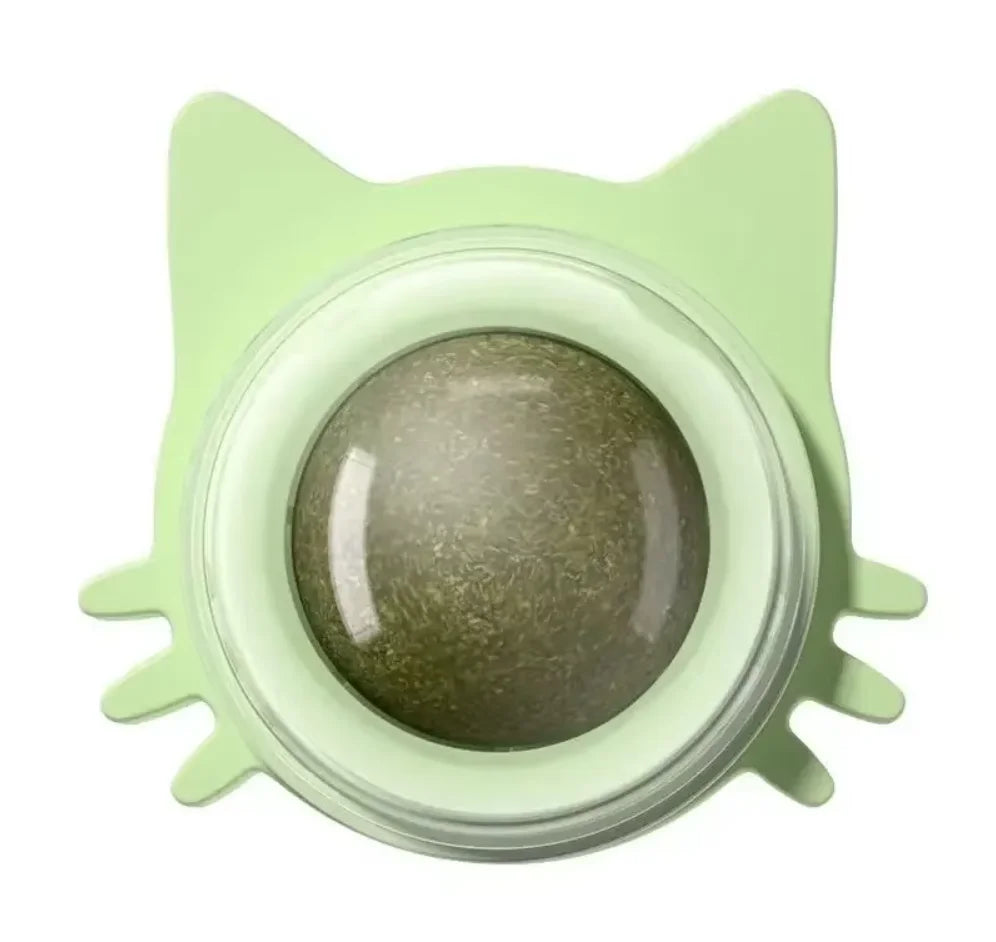 Juguetes de hierba gatera para gatos, bola giratoria interactiva de pared para interiores, menta Natural, mejora la digestión, estimulante del apetito, cuidado Dental para gatos