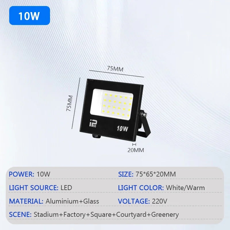 Reflector LED Exterior IP66 Impermeable para Jardín AC220V