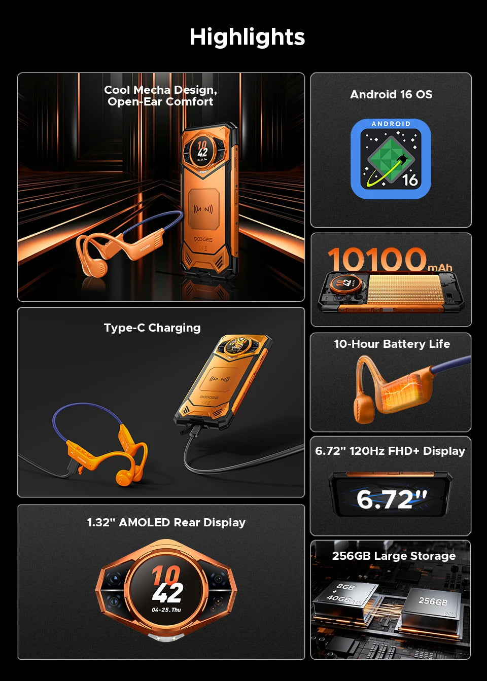 DOOGEE S200E 5G | Celular Resistente 256GB + 48GB RAM + Batería 10100mAh