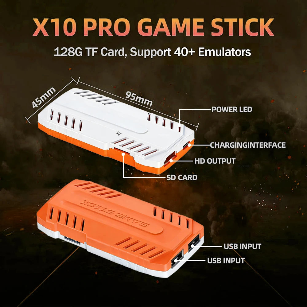 Consola de Juegos Retro Inalámbrica X10 PRO, 128 GB, Más de 50 000 Juegos, Compatible con Más de 40 Emuladores Clásicos para PS1/PSP, HDMI 4K, Regalos para Niños