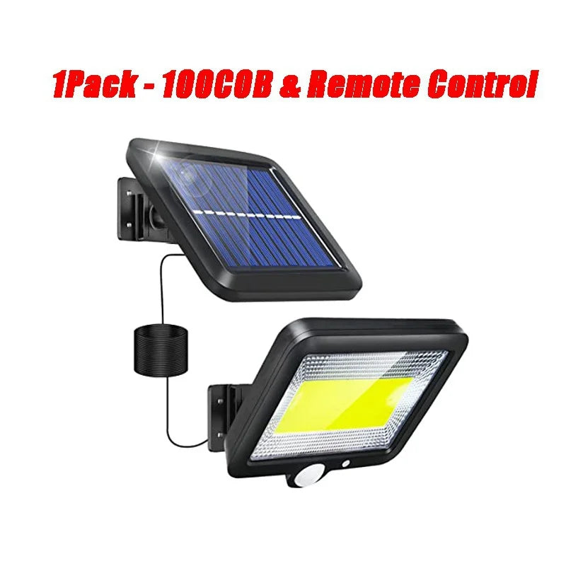 Lámpara Solar LED COB con Sensor de Movimiento para Jardín