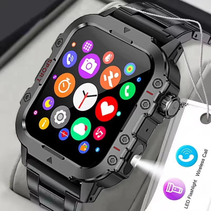 Nuevo Reloj Inteligente Militar Xiaomi 2025 para Hombre, IP67 3ATM, Monitor de Actividad Física y Salud para Deportes al Aire Libre, Pantalla de 1.44 Pulgadas, Llamadas Bluetooth