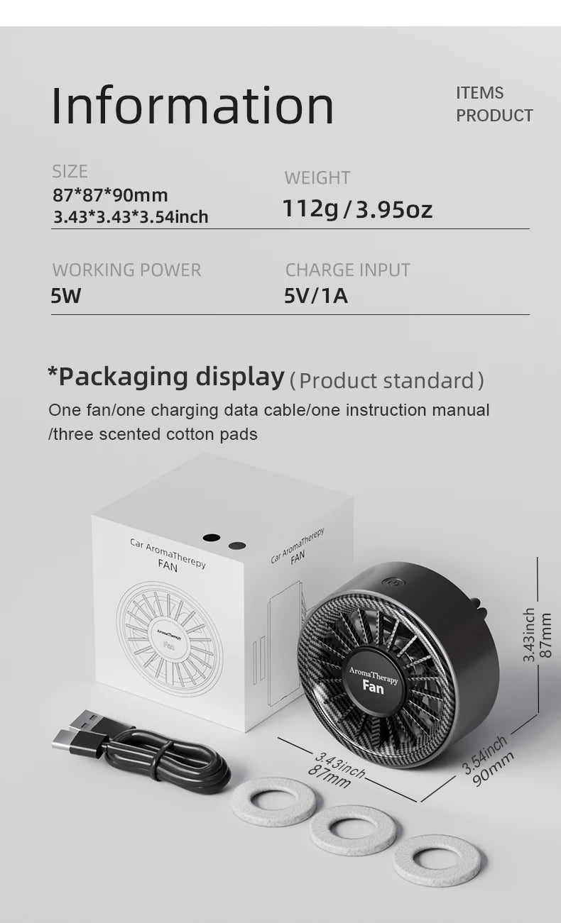 Nuevo ventilador magnético para coche, iluminación colorida y fresca USB, suministro de aire direccional libre de fibra de carbono de alta gama, refrigeración rápida, disfruta de la frescura