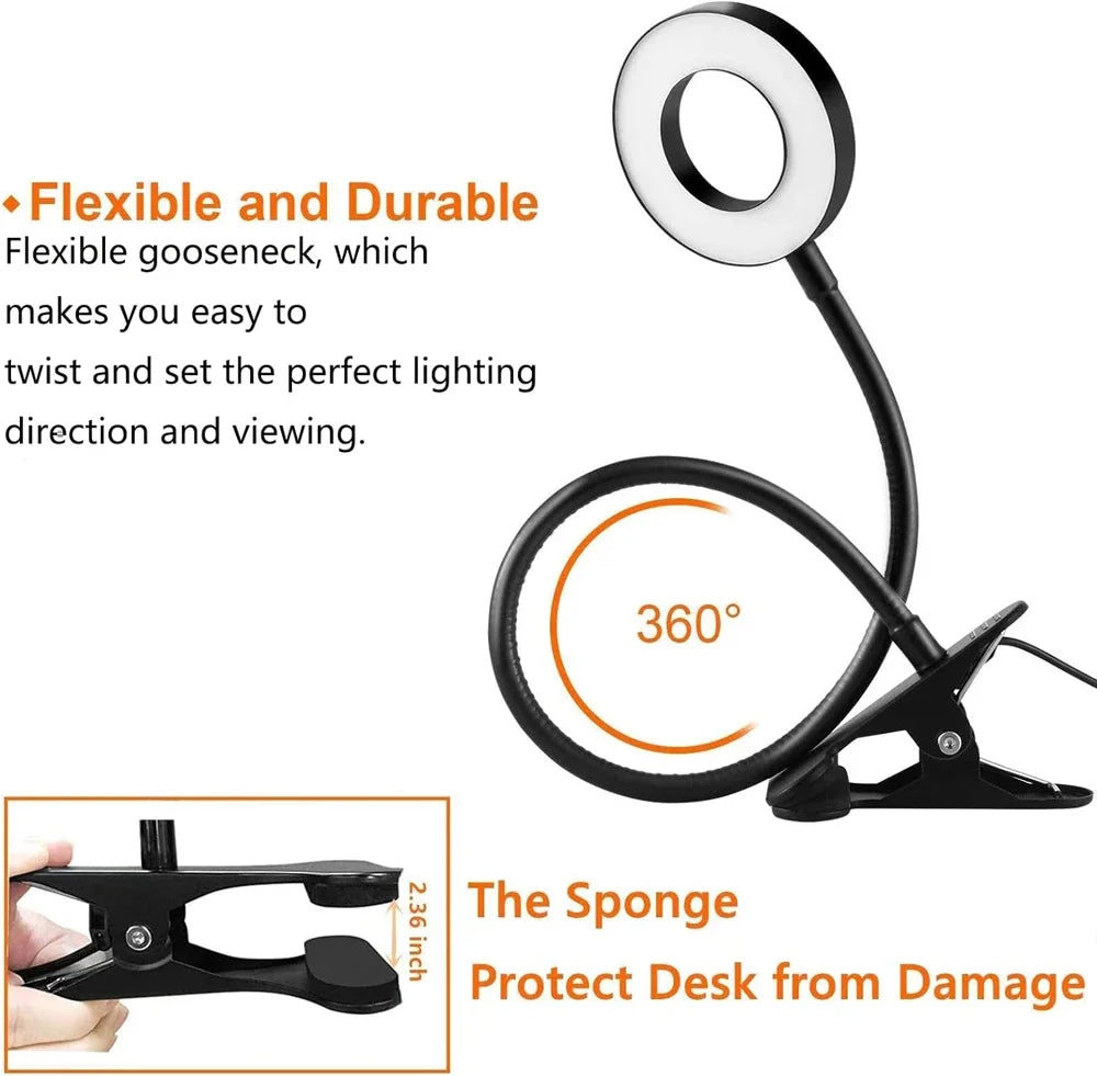 Lámpara LED Flexible con Clip 360° para Lectura