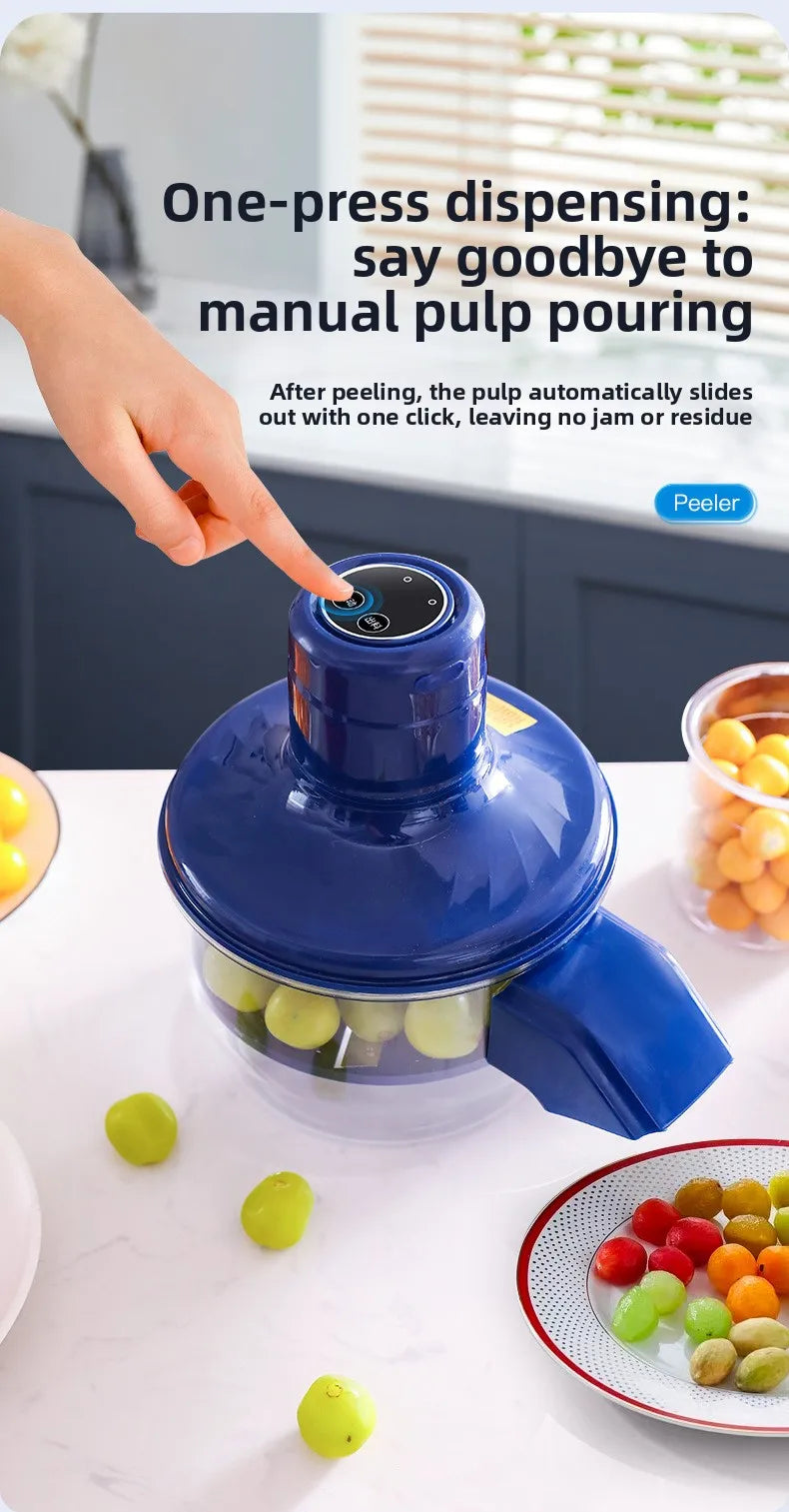Pelador de frutas eléctrico, pelador recargable, pelador portátil de uva/tomata/aglio, herramientas de cuchillo para pelar frutas