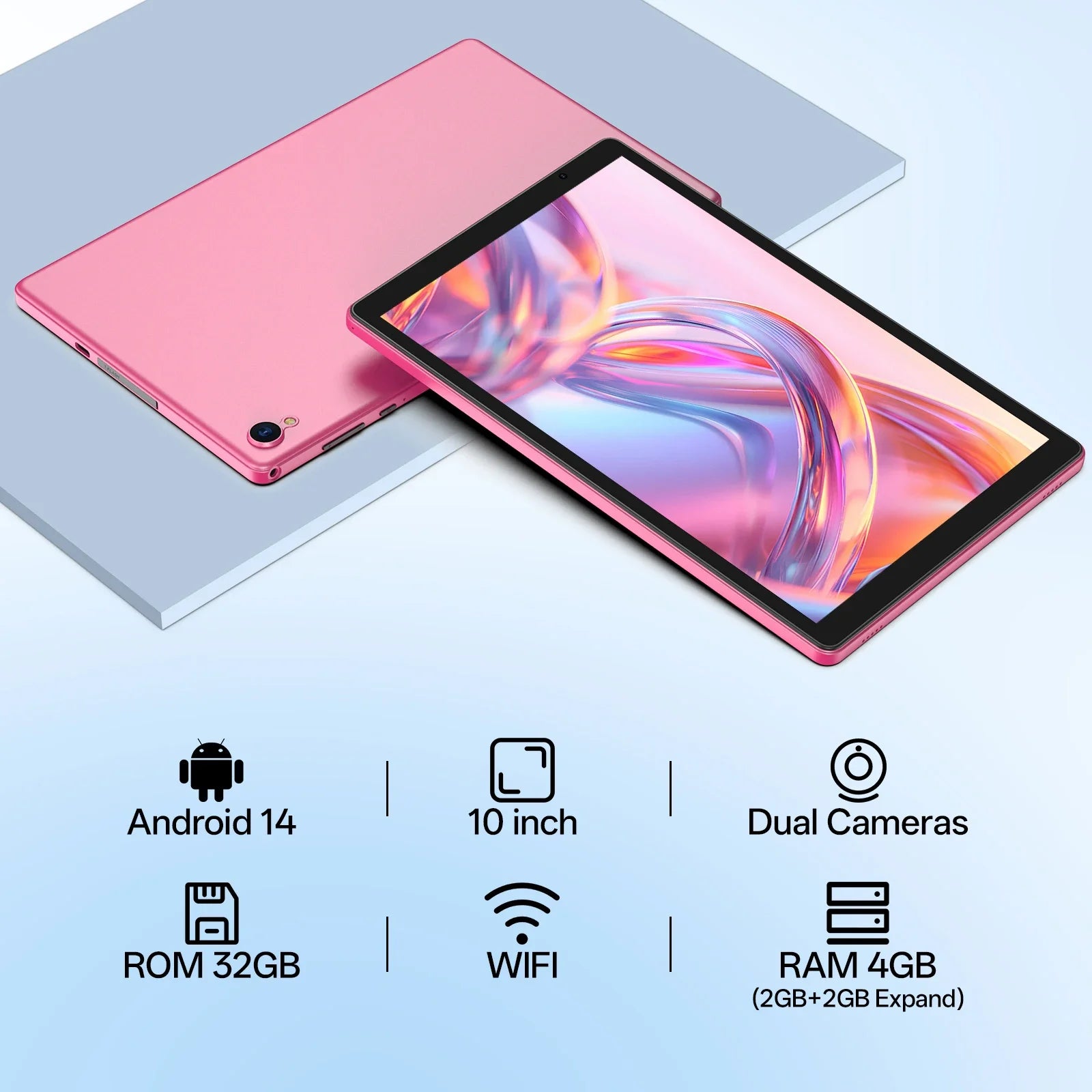 Nueva Tablet Android 14 de 10.0 Pulgadas 2026 (Funda Protectora Incluida), 4GB RAM (2GB + 2GB Expandible), 32GB ROM, Wi-Fi 6, 6000mAh