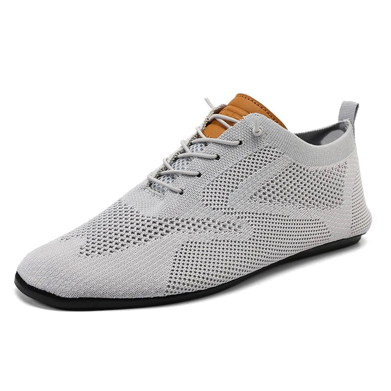 Zapatillas de malla transpirables para hombre con cordones, livianas