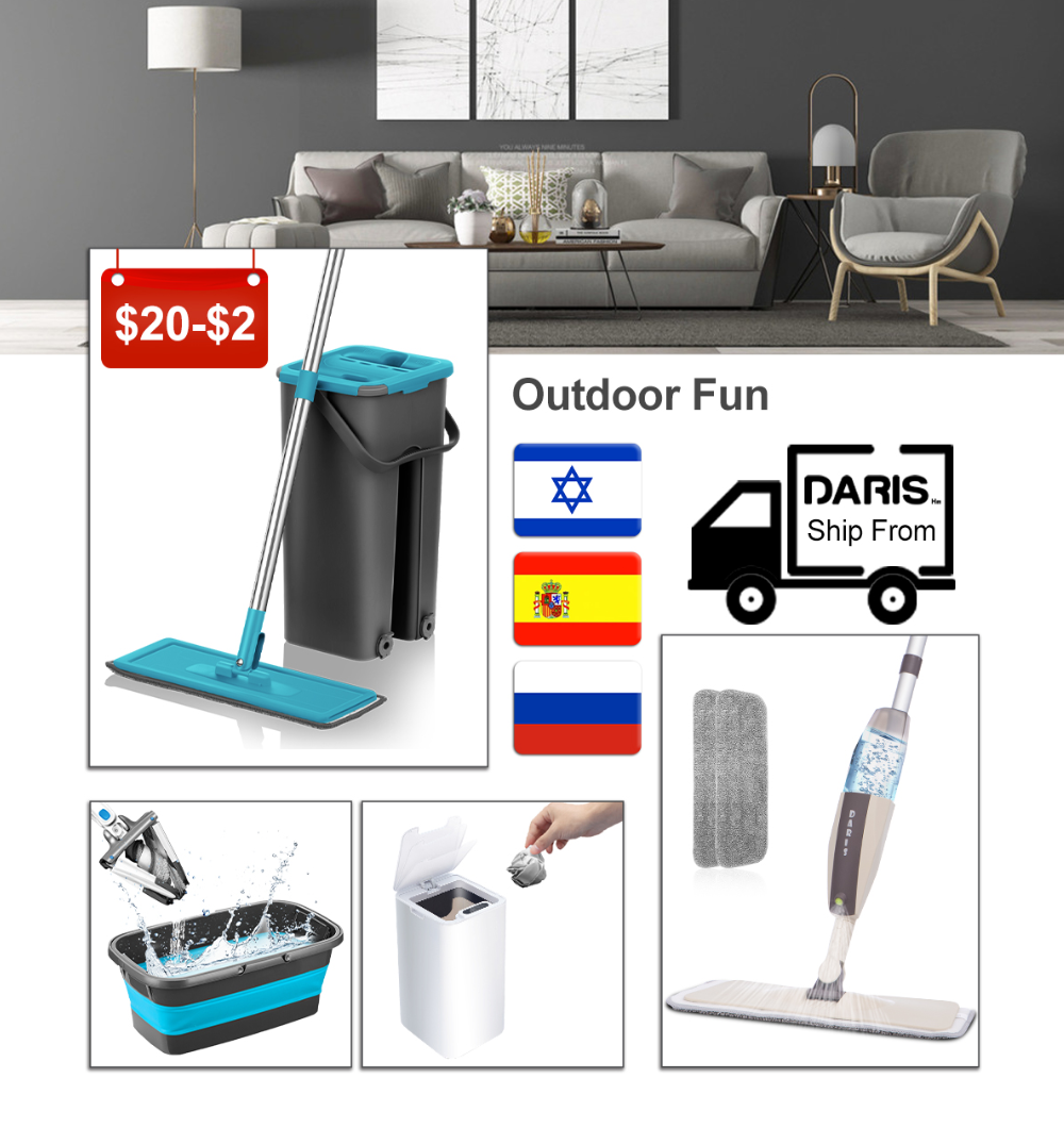 Fregona Spray 360° Rotación con Almohadillas de Microfibra para Pisos