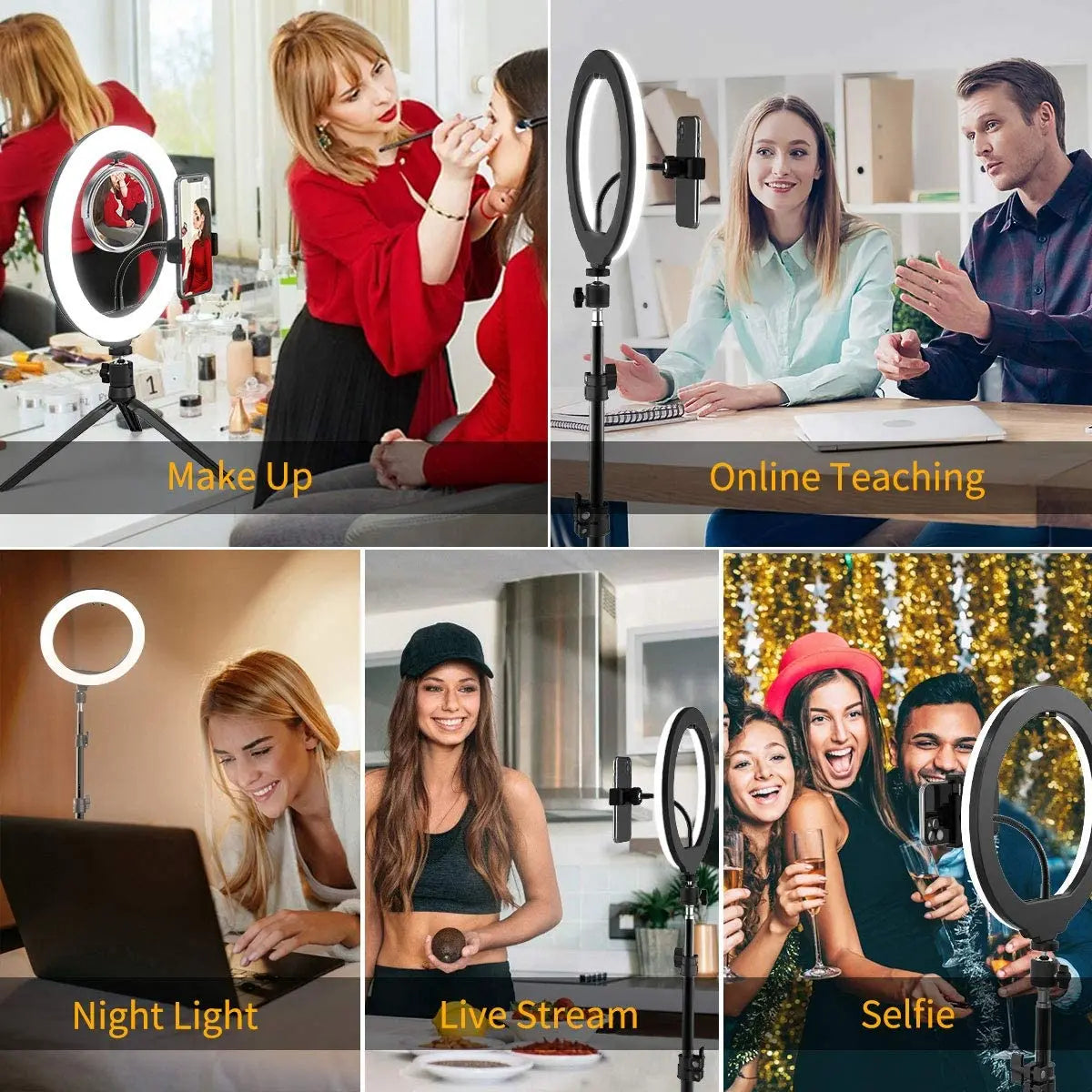 Anillo de luz LED para Selfie, lámpara de relleno con Control remoto, iluminación de fotografía con trípode de 50cm para Tiktok, Youtube, lámparas de vídeo en vivo, 26/33cm