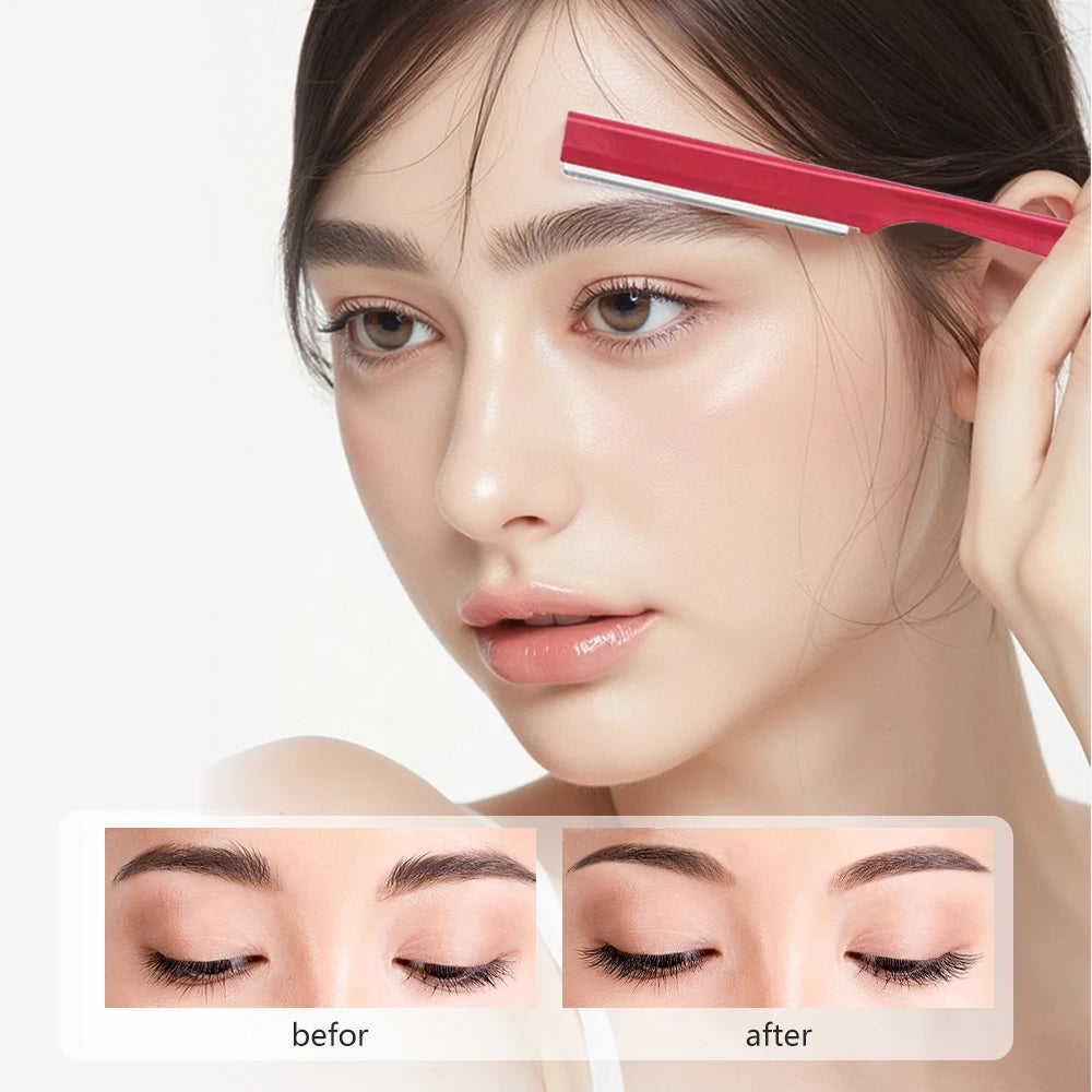 Juego de maquinillas de afeitar para cejas para mujer, utensilio para eliminar el vello Facial con cubierta, maquillaje, belleza, cuchillas seguras, herramientas de recorte, 5 uds.