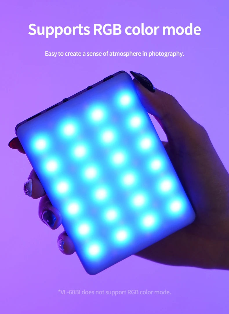 Mini luz de relleno RGB LED de bolsillo recto, iluminación para fotografía y vídeo, Clip Vlog en vivo para teléfono, iPhone, iPad, cámara portátil