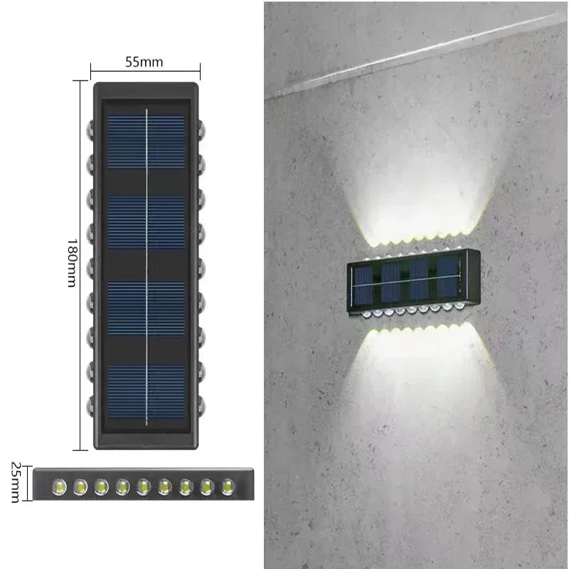 Lámpara Solar de Pared Exterior Calida/Blanca Jardín