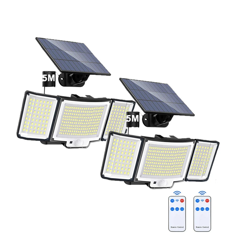 Lámpara Solar LED Exterior con Sensor de Movimiento IP65 3 Modos