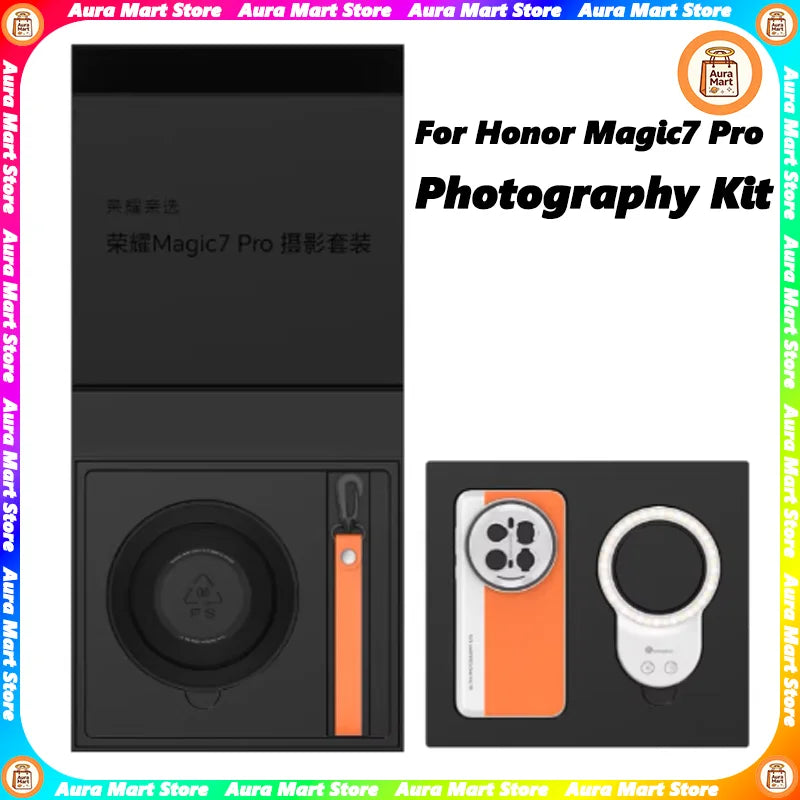 Kit de Fotografía Original para Teléfono Honor Magic7 Pro con Luz de Relleno, Correa para Teléfono, Parasol y Accesorios Originales para Fotografía con Teléfono