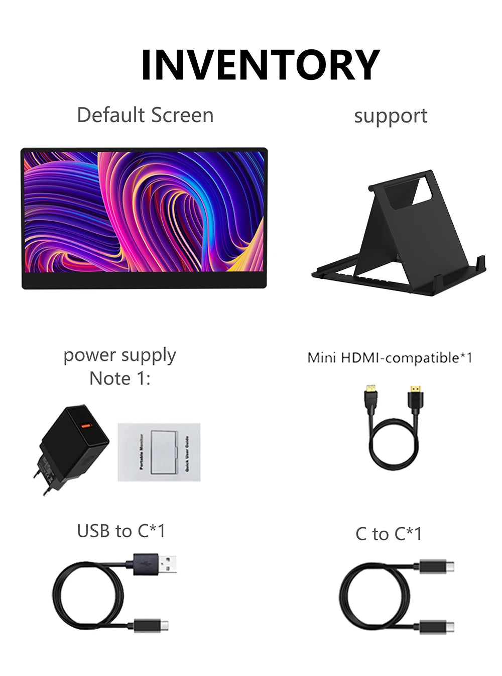 MUCAI N140-S36 Pantalla portátil 14 pulgadas 60 Hz Resolución 1366*768 TN Panel 250cd/ ㎡   Monitor portátil de respuesta de brillo 3 ms