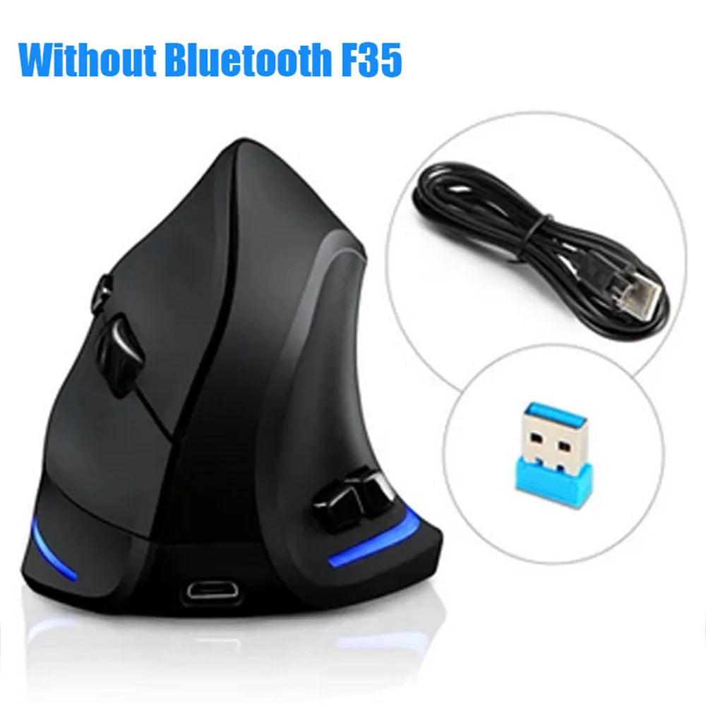 Ratón Inalámbrico Ergonómico Lefon 2.4G, Ratón Vertical Recargable para Juegos, para PC, Portátil, MacOS, Oficina, Modelo F35C/F35B/F35