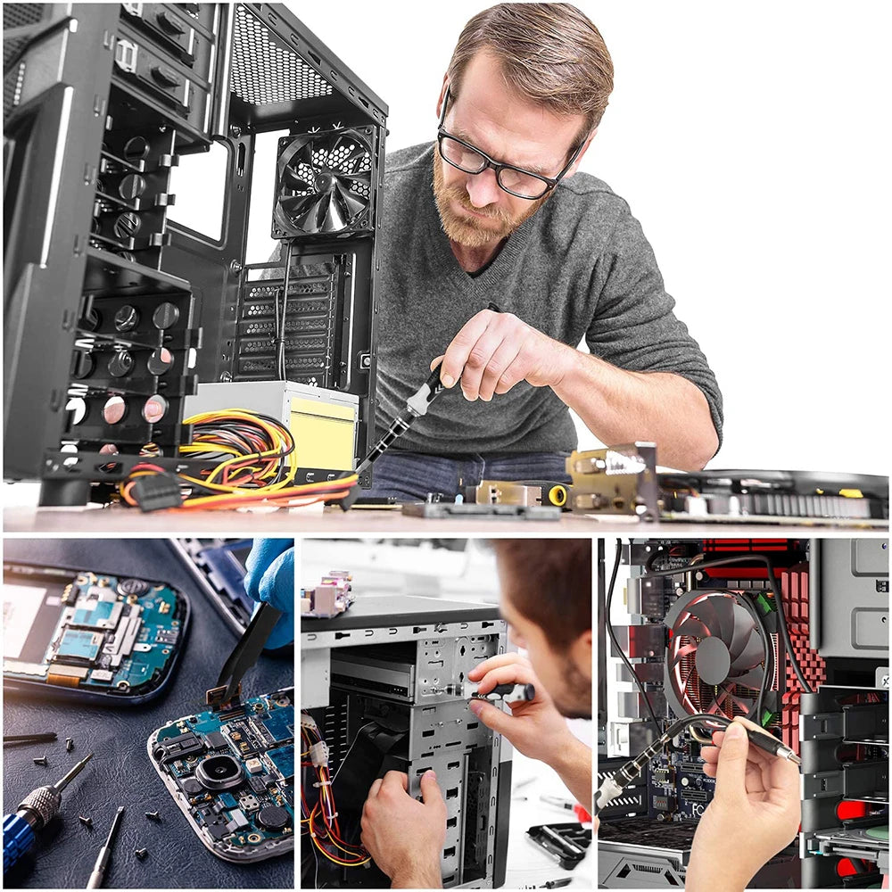 Juego de destornilladores 25/115/135/140 en 1, Kit de puntas de tornillo Phillips Torx magnético con llave removedora eléctrica, herramientas de reparación de teléfono y PC