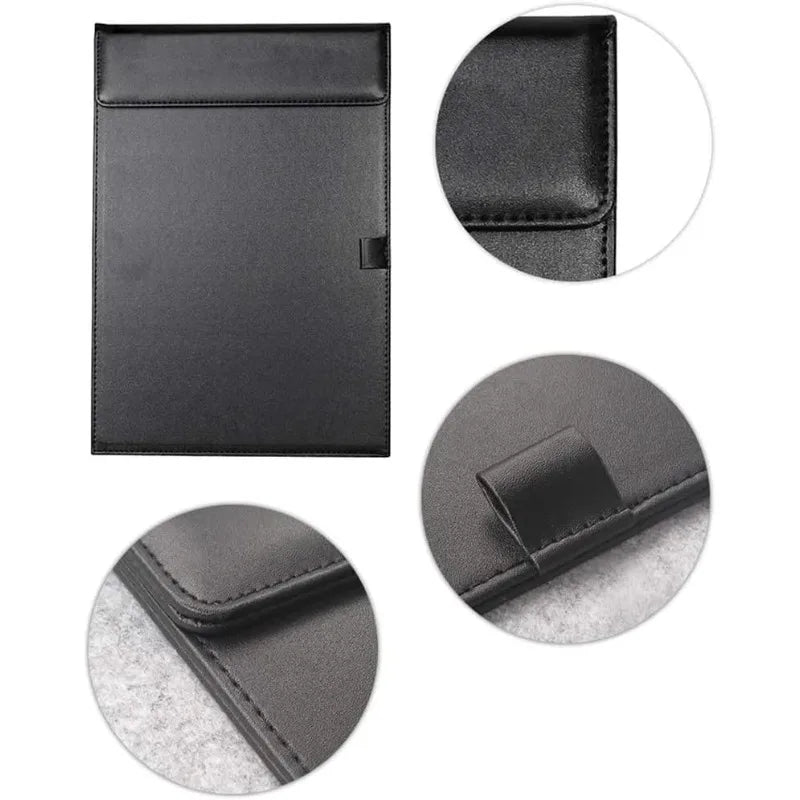 Carpeta Portapapeles A4, Carpeta de Trabajo, Portapapeles de Cuero PU, Carpeta con Clip para Archivos A4, Portadocumentos, Bloc de Notas para Conferencias con Portaplumas