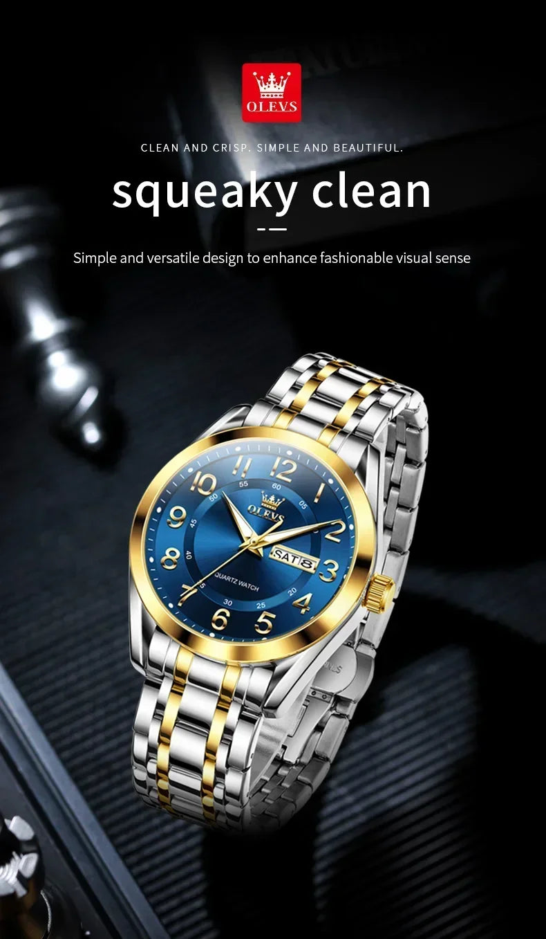 Reloj de Cuarzo para Hombre OLEVS 3666 Luminoso Acero Inoxidable