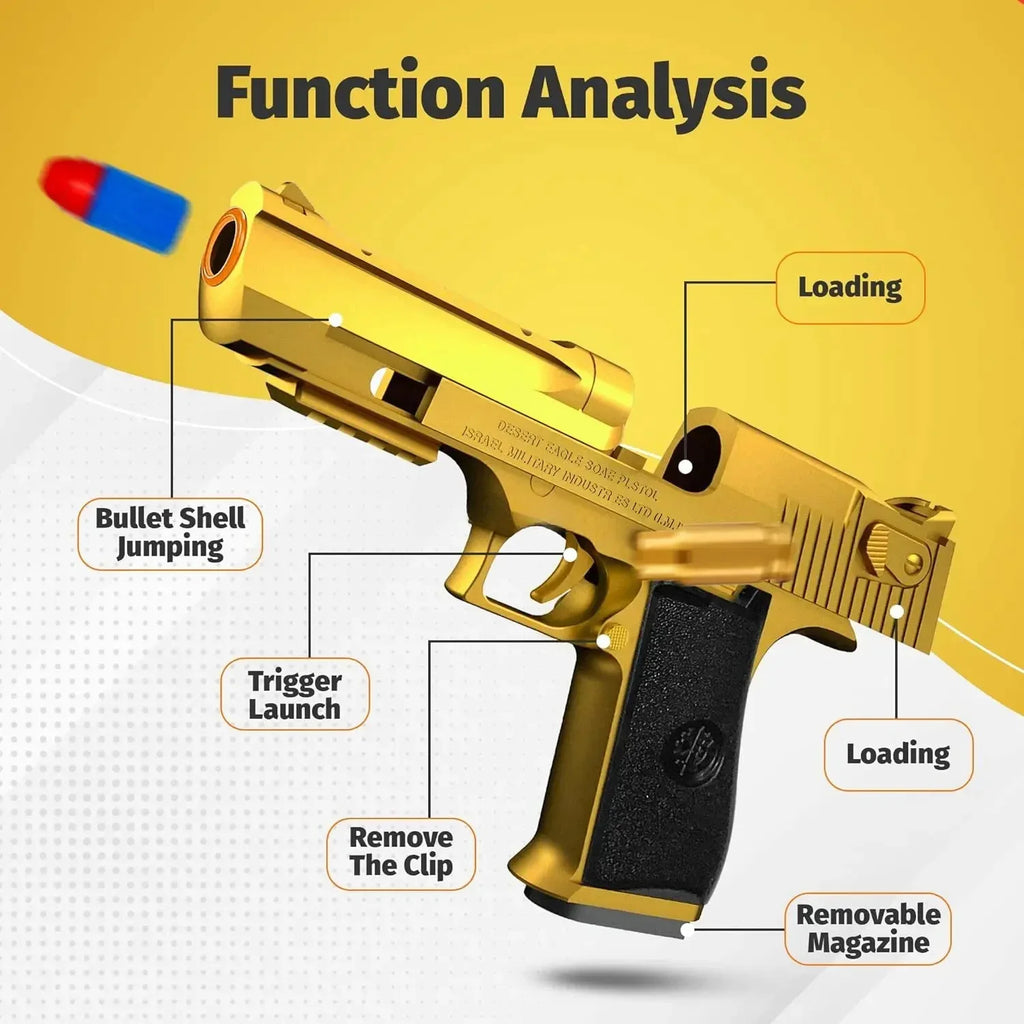BB-pistola de juguete educativo para niños y adultos, juguete de expulsión de concha, bala suave de espuma, pistola Airsoft, regalo de cumpleaños