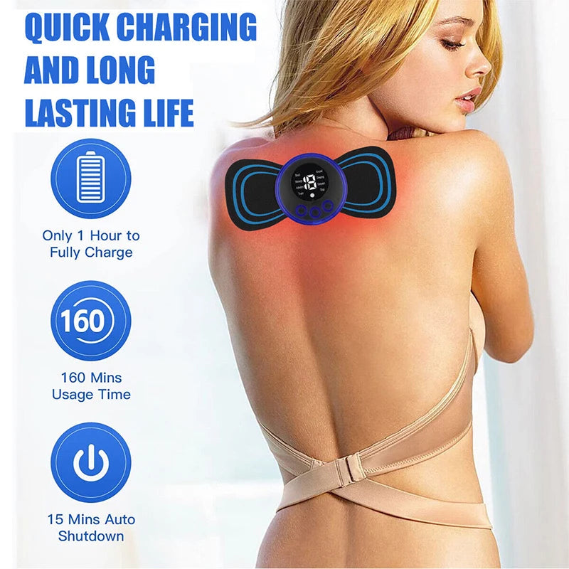 Masajeador de cuello de pulso TENS eléctrico EMS masaje Cervical para cuello espalda cuerpo Estimulador muscular eléctrico electroestimulador 19 engranajes