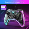 Controlador de juegos inalámbrico, controlador de juegos Bluetooth ergonómico con efecto de luz RGB para Switch, PS3, PS4, iPhone, teléfono Android, PC