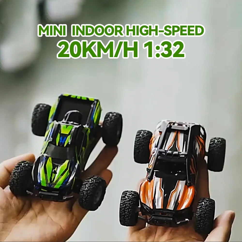 Mini coche RC 1:32, 20 km/h, alta velocidad, 2,4 Ghz, todoterreno, juguete de carreras y deriva, oruga de Control remoto para interiores/exteriores para niños
