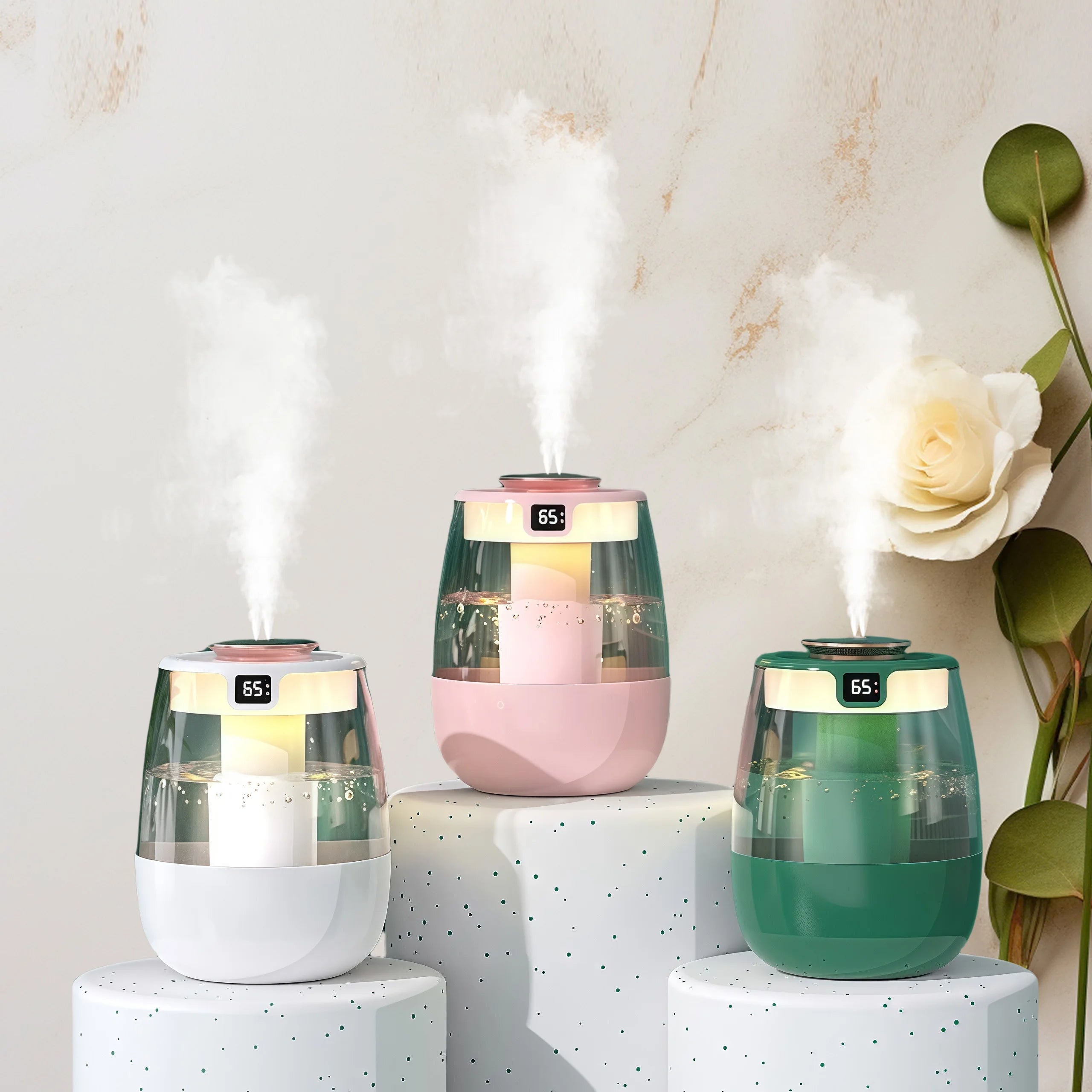 Humidificador Doble Pulverización Pantalla Digital
