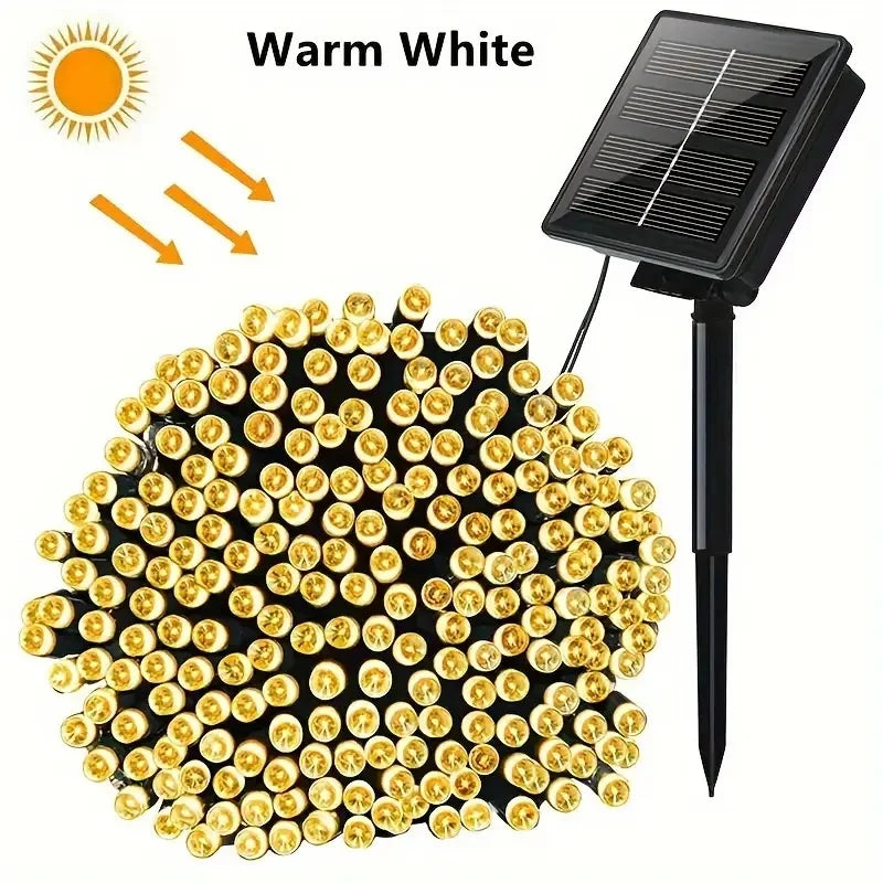 Cadena de Luces LED Solar para Jardín Exterior Decorativa