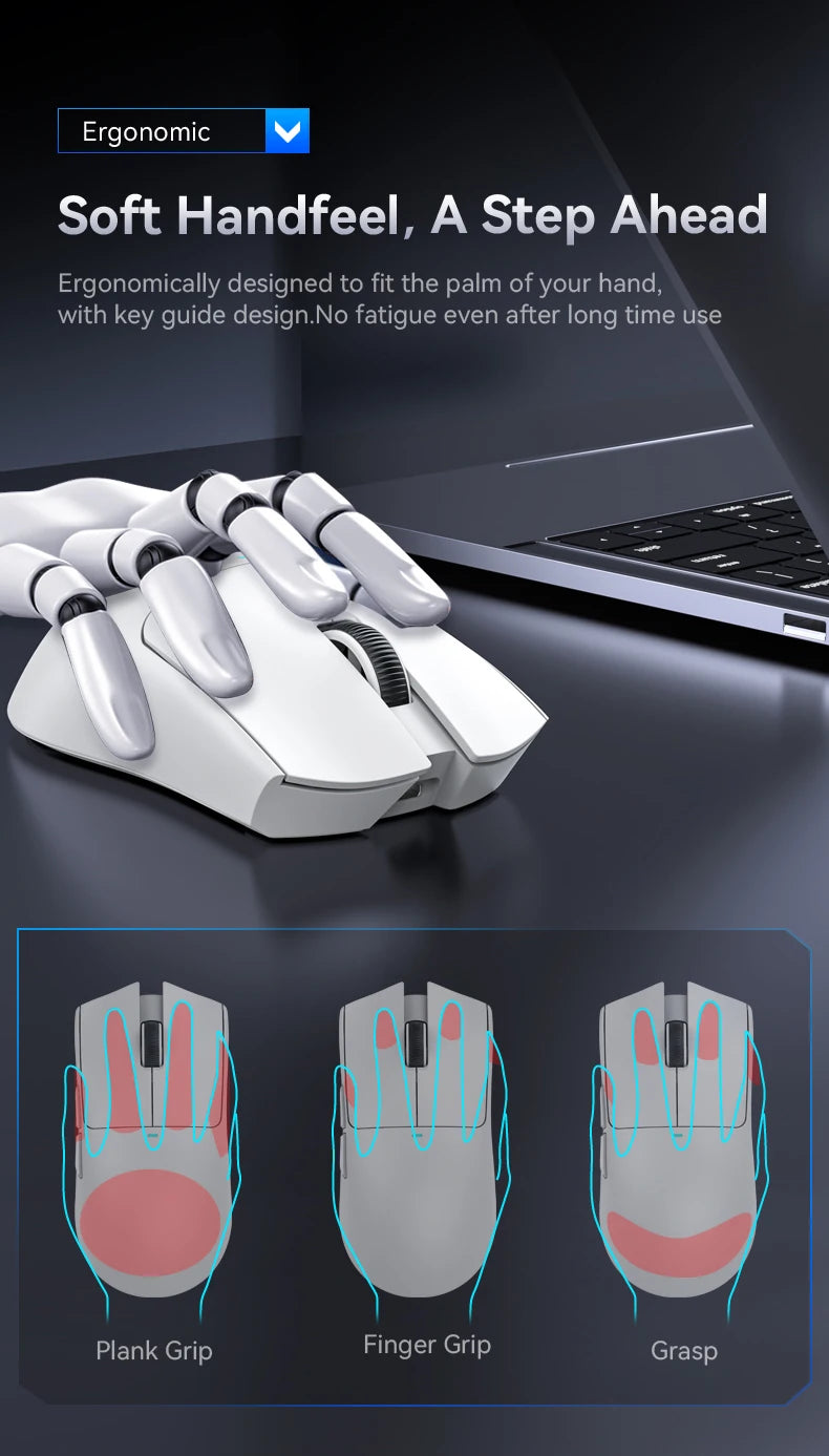 Ratón inalámbrico Bluetooth Attack Shark X11, tres modos, 2,4G, PAW3311, RGB, base de carga magnética para PC, ratón para juegos de deportes electrónicos