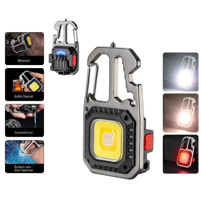 Mini Linterna LED 1500LM Recargable USB Llavero Soporte Magnético