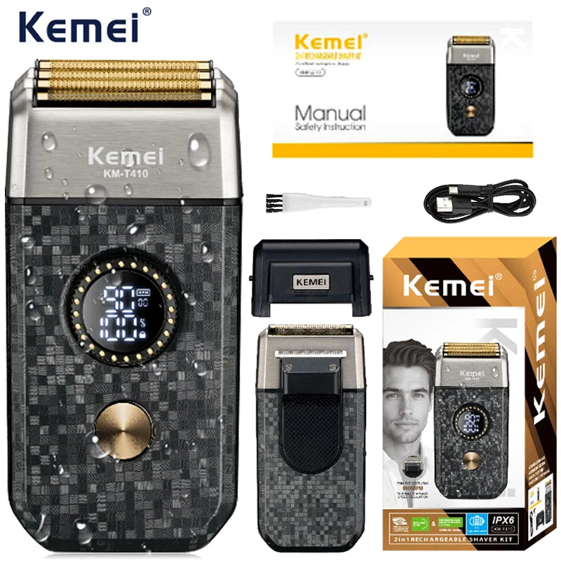 Kemei Afeitadora Inalámbrica Triple Hoja KM-T410