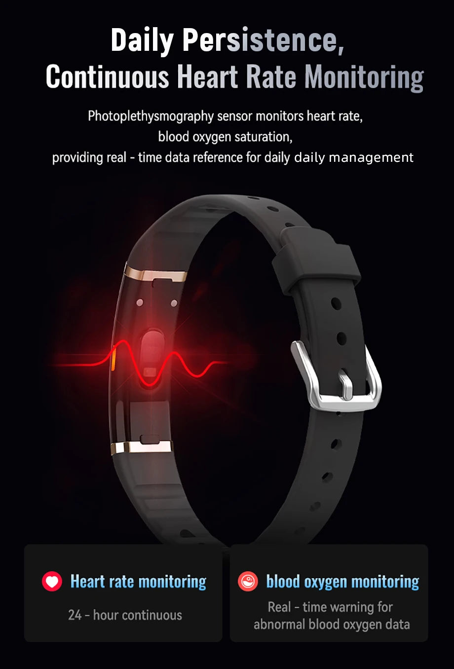 Pulsera inteligente Bluetooth LIGE con monitor de salud y frecuencia cardíaca