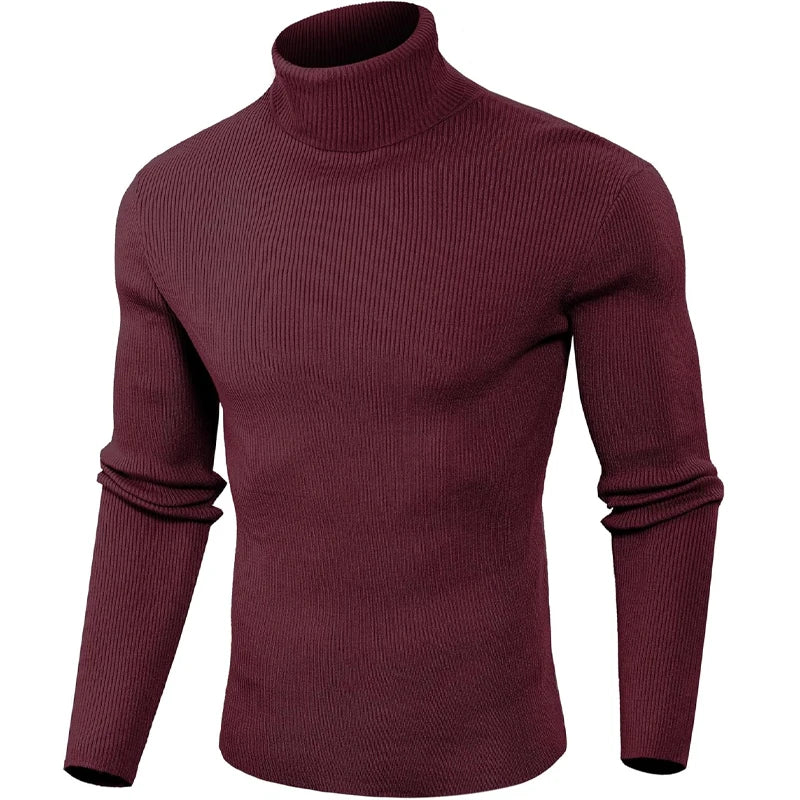 Juego de animales, blusa fría de lujo para hombre, suéteres informales, jersey de lana con cuello alto, camisetas básicas a rayas, sudadera cálida de punto para hombre
