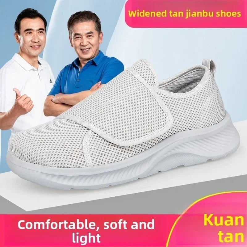 Zapatos de malla transpirables para hombre con cierre ajustable antideslizante