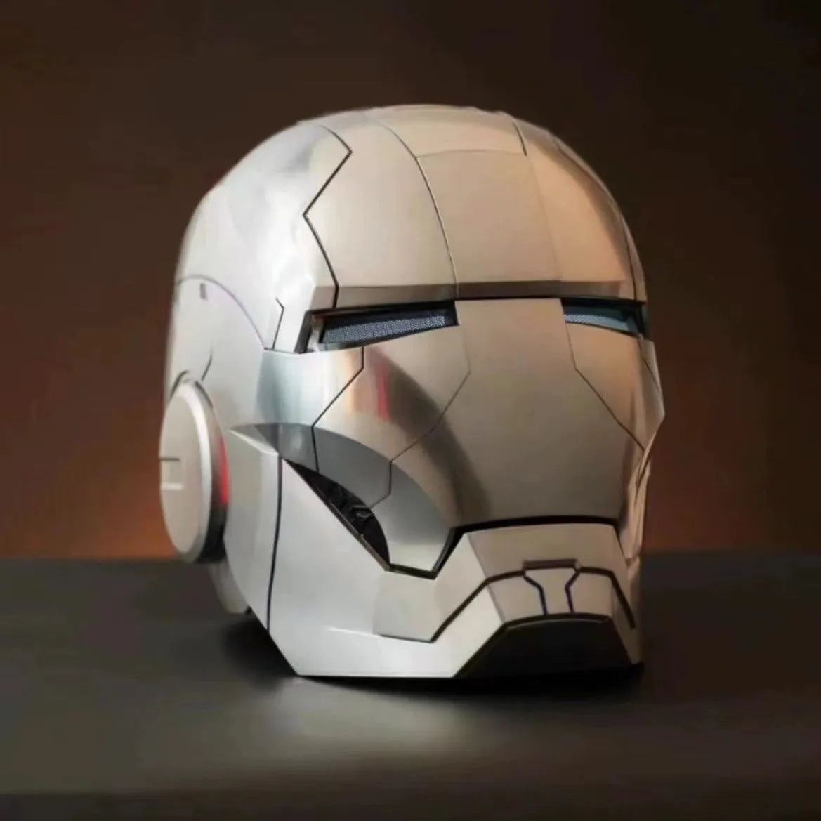 Casco de Iron Man de Marvel, Escala 1:1, MK50 MK5 MK17, con Control por Voz y Ojos Luminosos, Modelo Coleccionable para Adultos, Juguete de Navidad